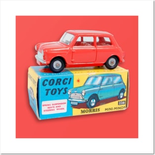 RED MORRIS MINOR TOY CAR Posters and Art